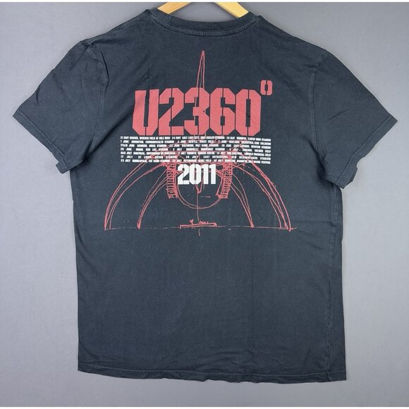 Vintage Y2K U2 Band Tee 360 Degrees Tour Concert Promo Rare Black XL Shirt Art - Picture 2 of 10